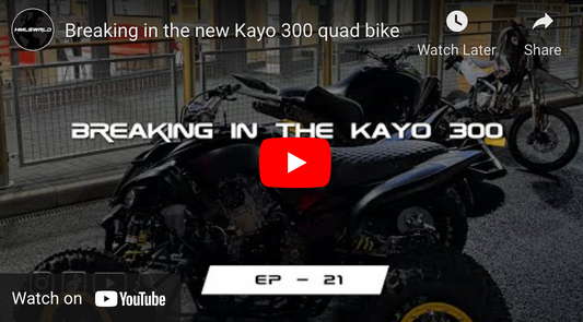 Breaking in the new Kayo 300 quad bike