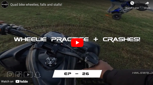 Quad bike wheelies, falls and stalls!