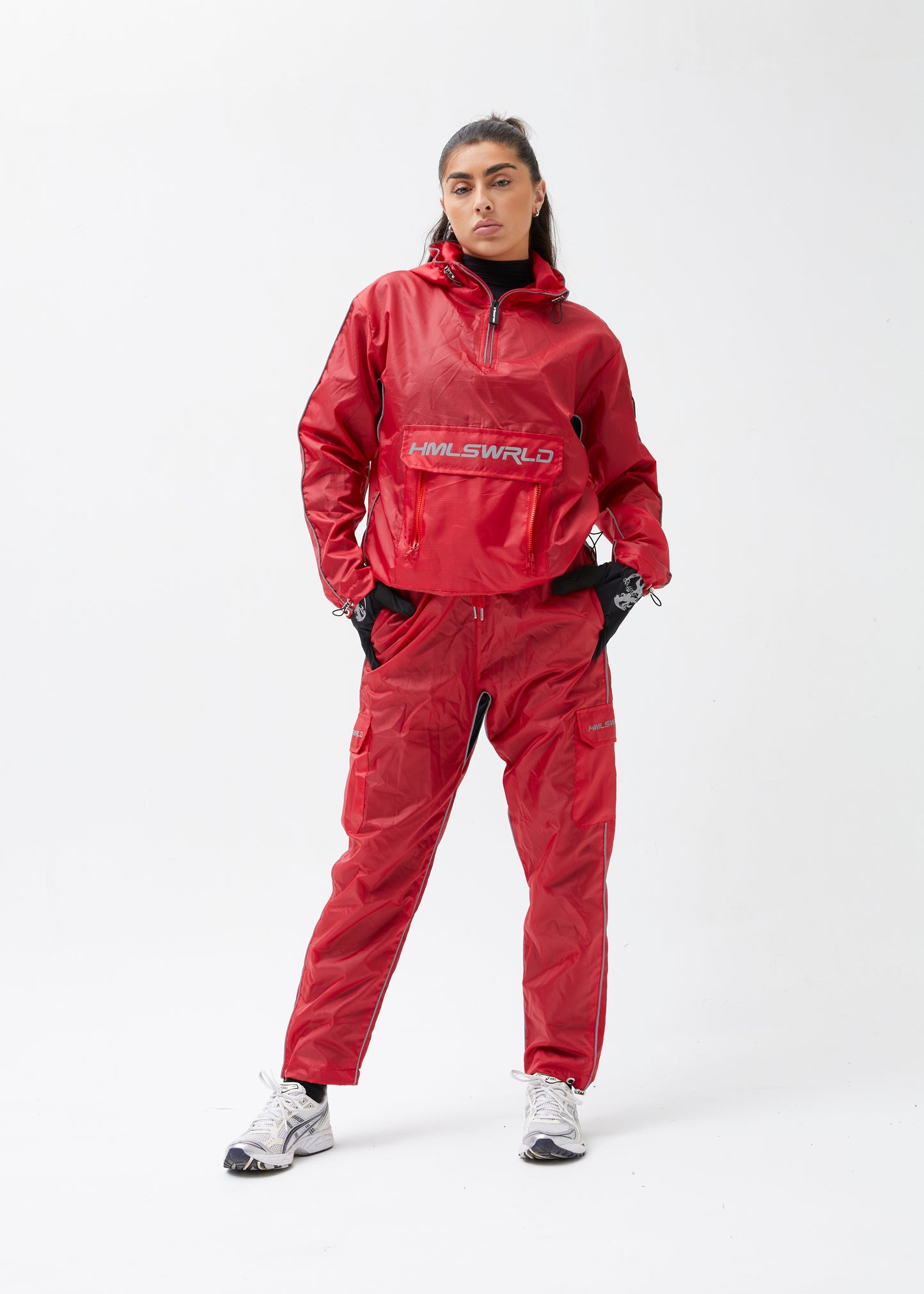 Red Windbreaker Tracksuit