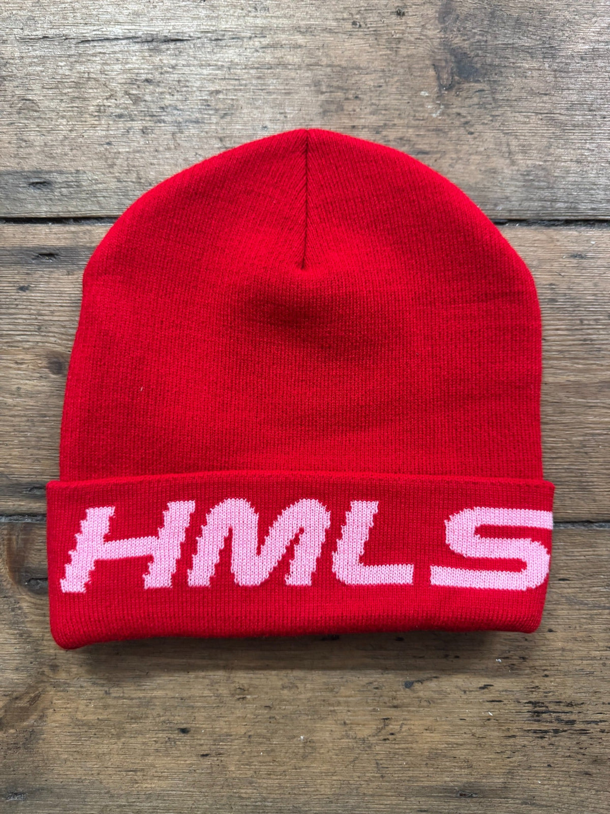 HMLSWRLD Utility Beanie – Red / White
