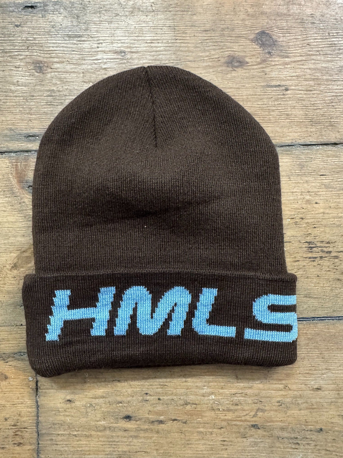 HMLSWRLD Utility Beanie – Brown / Light Blue